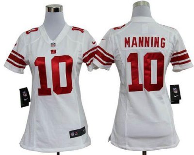 Jerseys Factory Cheap Nike Giants #10 Eli Manning White Women's