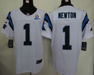 Jerseys Factory Cheap Nike Panthers #1 Cam Newton White With Hal