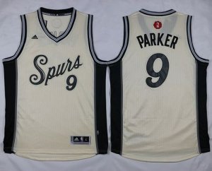 Jerseys Factory Cheap Spurs #9 Tony Parker Cream 2015-2016 Chris