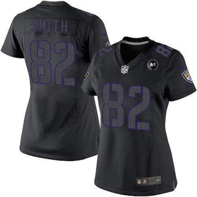 Jerseys Factory Cheap Nike Ravens #82 Torrey Smith Black Impact