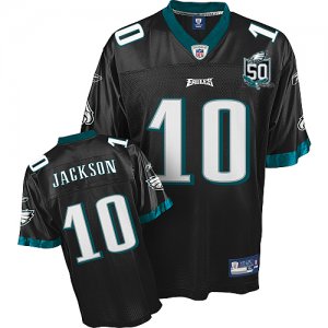 Jerseys Factory Cheap Eagles #10 DeSean Jackson Black Team 50TH