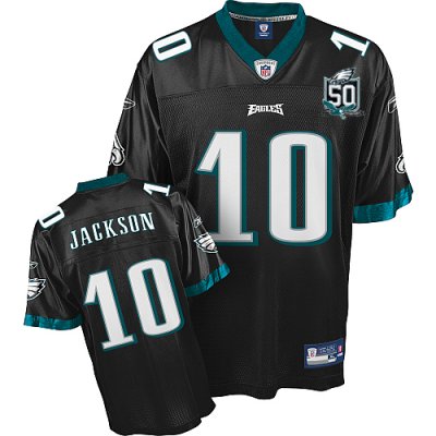 Jerseys Factory Cheap Eagles #10 DeSean Jackson Black Team 50TH