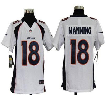 Jerseys Factory Cheap Nike Broncos #18 Peyton Manning White Yout