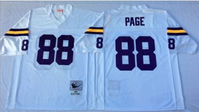 Jerseys Factory Cheap Mitchell And Ness Vikings #88 Alan Page Wh