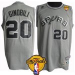 Jerseys Factory Cheap Spurs #20 Manu Ginobili Grey Throwback Fin