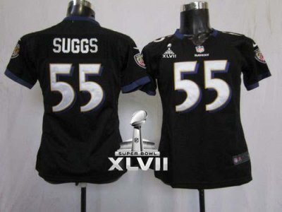 Jerseys Factory Cheap Nike Ravens #55 Terrell Suggs Black Altern