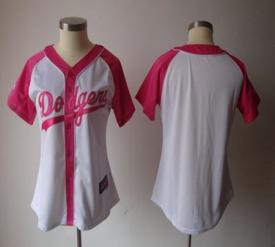 Jerseys Factory Cheap Dodgers Blank White/Pink Women's Splash Fa