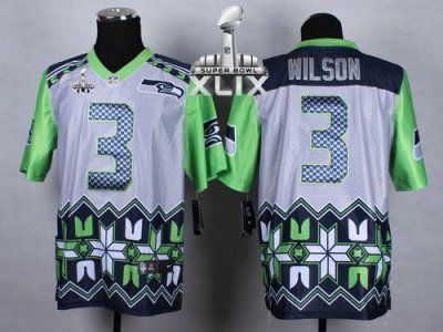 Jerseys Factory Cheap Nike Seahawks #3 Russell Wilson Grey Super