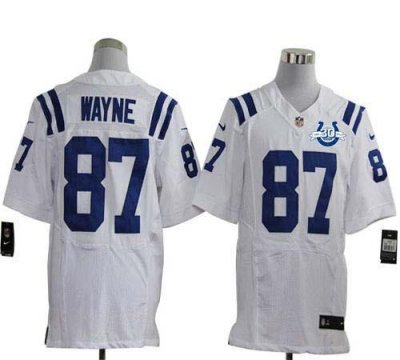 Jerseys Factory Cheap Nike Colts #87 Reggie Wayne White With 30T