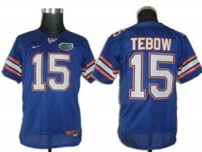 Jerseys Factory Cheap Gators #15 Tim Tebow Blue Embroidered Yout