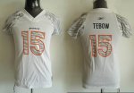 Jerseys Factory Cheap Broncos #15 Tim Tebow White Women's Zebra