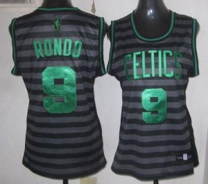 Jerseys Factory Cheap Celtics #9 Rajon Rondo Black/Grey Women's