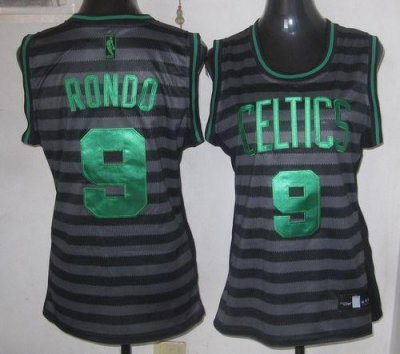 Jerseys Factory Cheap Celtics #9 Rajon Rondo Black/Grey Women's