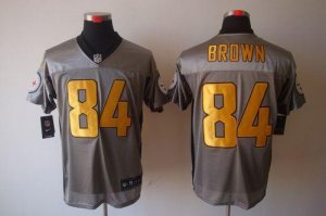 Jerseys Factory Cheap Nike Steelers #84 Antonio Brown Grey Shado