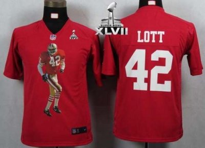 Jerseys Factory Cheap Nike 49ers #42 Ronnie Lott Red Team Color