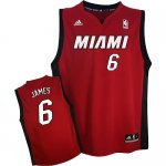 Jerseys Factory Cheap Heat #6 LeBron James Red Embroidered Youth