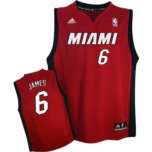 Jerseys Factory Cheap Heat #6 LeBron James Red Embroidered Youth