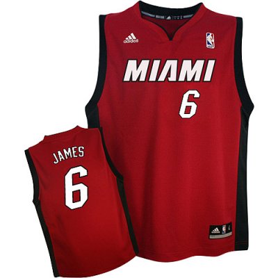Jerseys Factory Cheap Heat #6 LeBron James Red Embroidered Youth