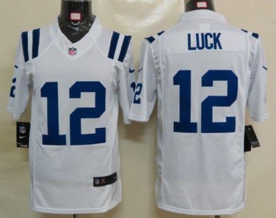 Jerseys Factory Cheap Nike Colts #12 Andrew Luck White Men's Emb