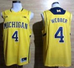 Jerseys Factory Cheap Wolverines #4 Chris Webber Gold Basketball