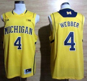 Jerseys Factory Cheap Wolverines #4 Chris Webber Gold Basketball