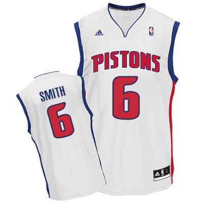Jerseys Factory Cheap Revolution 30 Pistons #6 Josh Smith White