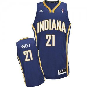 Jerseys Factory Cheap Pacers #21 David West Navy Blue Road Embro