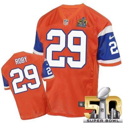 Jerseys Factory Cheap Nike Broncos #29 Bradley Roby Orange Throw