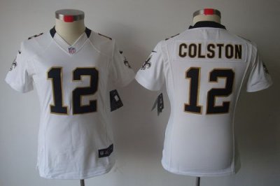 Jerseys Factory Cheap Nike Saints #12 Marques Colston White Wome