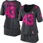 Jerseys Factory Cheap Nike Steelers #43 Troy Polamalu Dark Grey