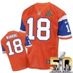Jerseys Factory Cheap Nike Broncos #18 Peyton Manning Orange Thr
