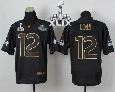 Jerseys Factory Cheap Nike Seahawks #12 Fan Black Gold No. Fashi