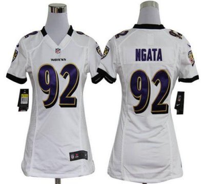 Jerseys Factory Cheap Nike Ravens #92 Haloti Ngata White Women's