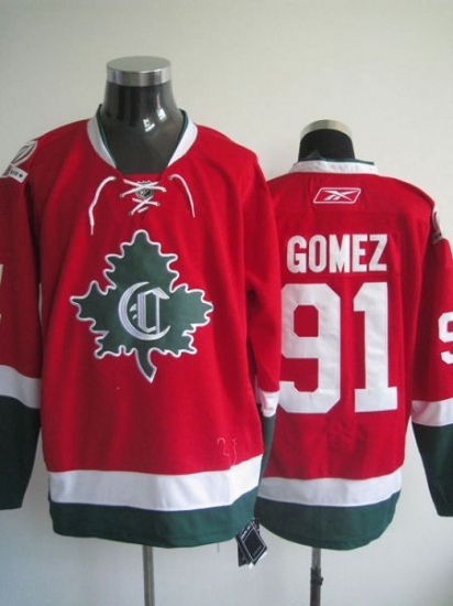 Jerseys Factory Cheap Canadiens #91 Scott Gomez Embroidered Red - Click Image to Close