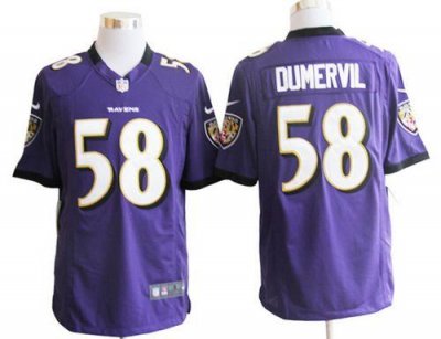 Jerseys Factory Cheap Nike Ravens #58 Elvis Dumervil Purple Team