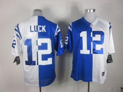 Jerseys Factory Cheap Nike Colts #12 Andrew Luck Royal Blue/Whit