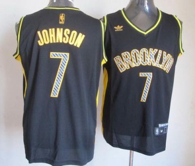 Jerseys Factory Cheap Nets #7 Joe Johnson Black Electricity Fash