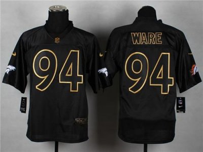 Jerseys Factory Cheap Nike Broncos #94 DeMarcus Ware Black Gold