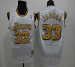 Jerseys Factory Cheap Lakers #33 Abdul-Jabbar White Throwback Em