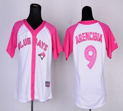 Jerseys Factory Cheap Blue Jays #9 J.P. Arencibia White/Pink Wom