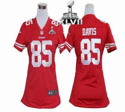 Jerseys Factory Cheap Nike 49ers #85 Vernon Davis Red Team Color