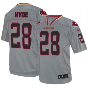 Jerseys Factory Cheap Nike 49ers #28 Carlos Hyde Lights Out Grey