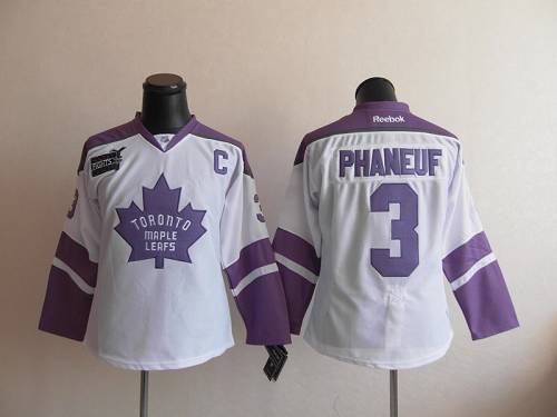 Jerseys Factory Cheap Penguins #3 Dion Phaneuf White/Purple Wome