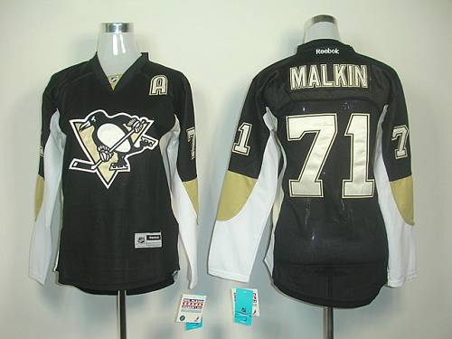 Jerseys Factory Cheap Penguins #71 Vgeni Malkin Black Women's Ho