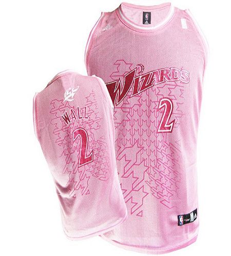 Jerseys Factory Cheap Wizards #2 John Wall Pink Women Fashion Em