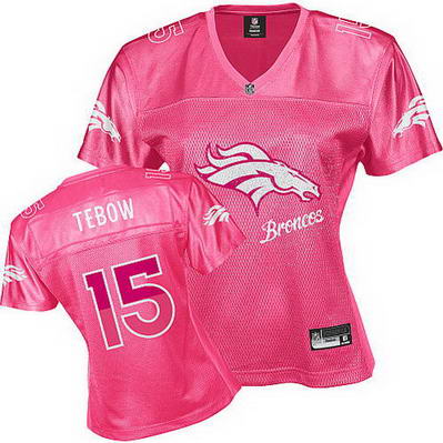 Jerseys Factory Cheap Broncos #15 Tim Tebow Pink 2011 Women's Fe