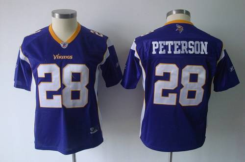 Jerseys Factory Cheap Vikings #28 Adrian Peterson Purple Women's
