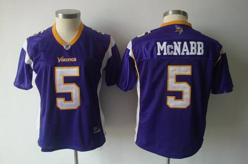Jerseys Factory Cheap Vikings #5 Donovan McNabb Purple Women's T