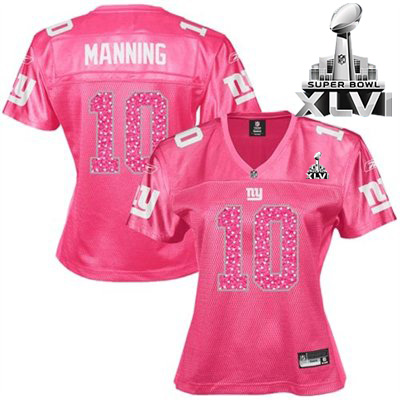 Jerseys Factory Cheap Giants #10 Eli Manning Red Women's Sweethe