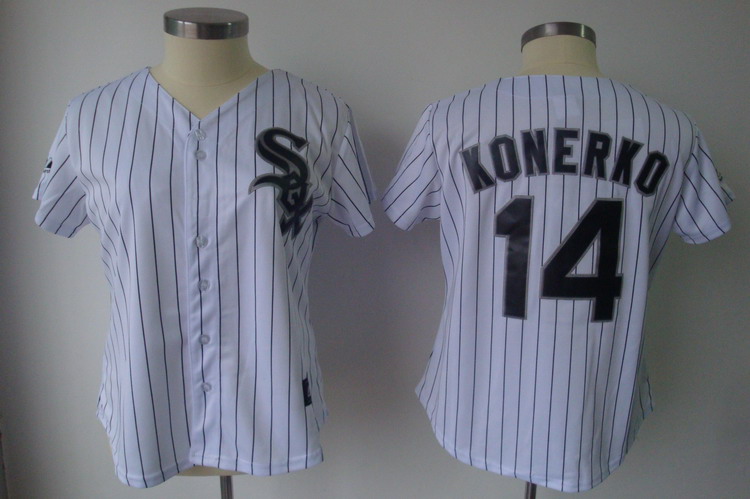 Jerseys Factory Cheap White Sox #14 Paul Konerko White With Blac - Click Image to Close
